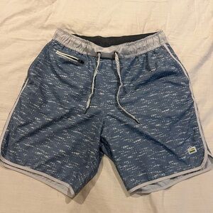 Vuori Blue and Gray Jogger Shorts